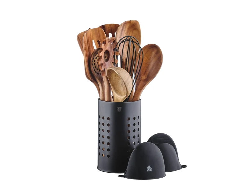 Set d'ustensiles de cuisine en bois d'acacia SKOV - 12 pièces